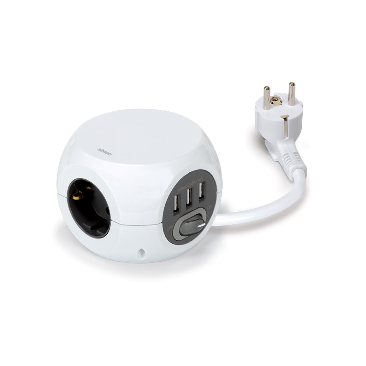 Imagem 0 de Base Múltipla Combiball com 3 Tomadas + 2 USB A + 2 USB C 1,4 m