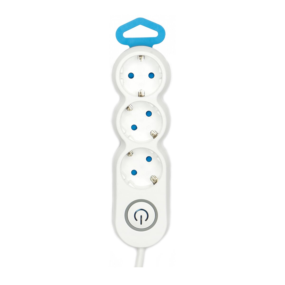 Bloco de 3 Tomadas Schuko com Tomadas + Interruptor - 1,4 m Branco / Cinzento-2