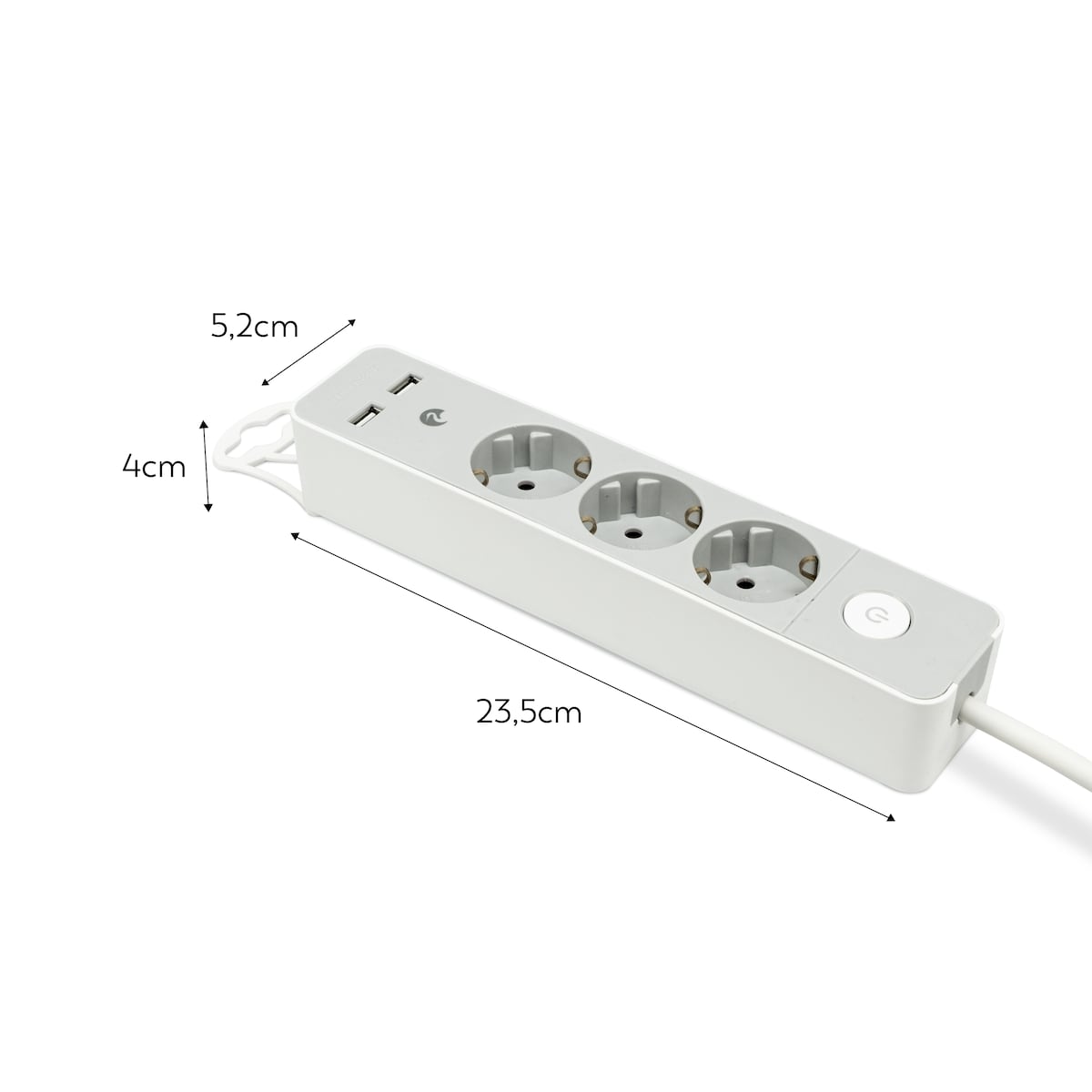 Regleta 5 Tomas Schuko con Enchufe Plano Design 1,4 m + 2 USB + Interruptor Gris-7