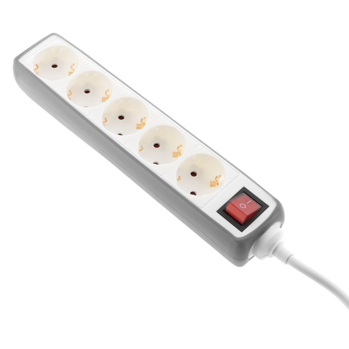 Base Múltiple 5 Tomas Funda Silicona Gris / Blanco-3