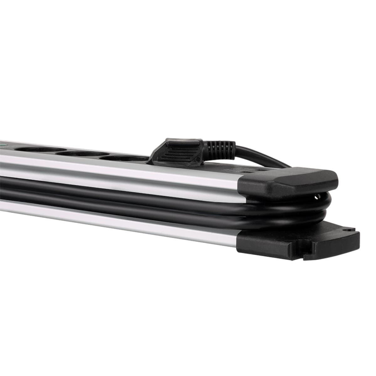 Base múltiple extrapower aluminio 2 USB A 1,5 m cable con protección sobretensiones Simon Acero / Negro-2