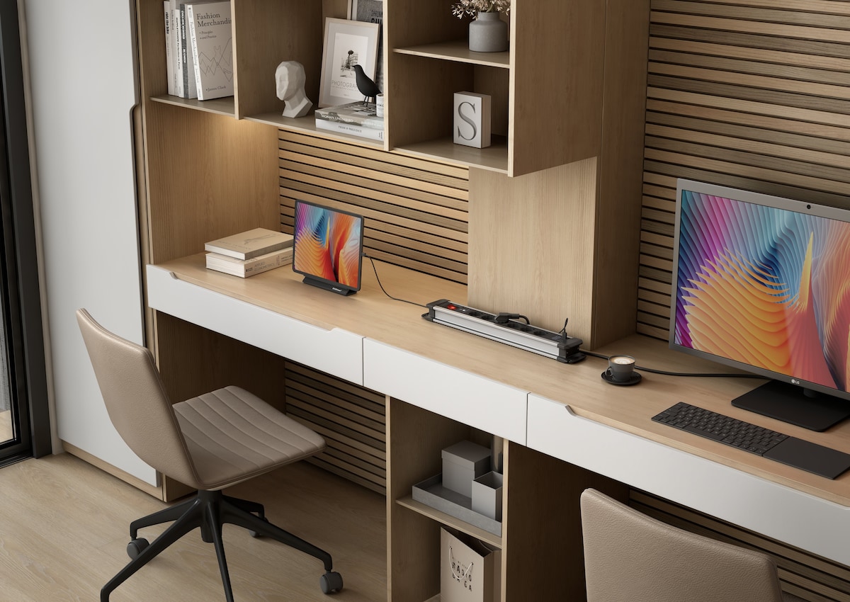 Base múltiple extrapower aluminio 2 USB A 1,5 m cable con protección sobretensiones Simon Acero / Negro-8