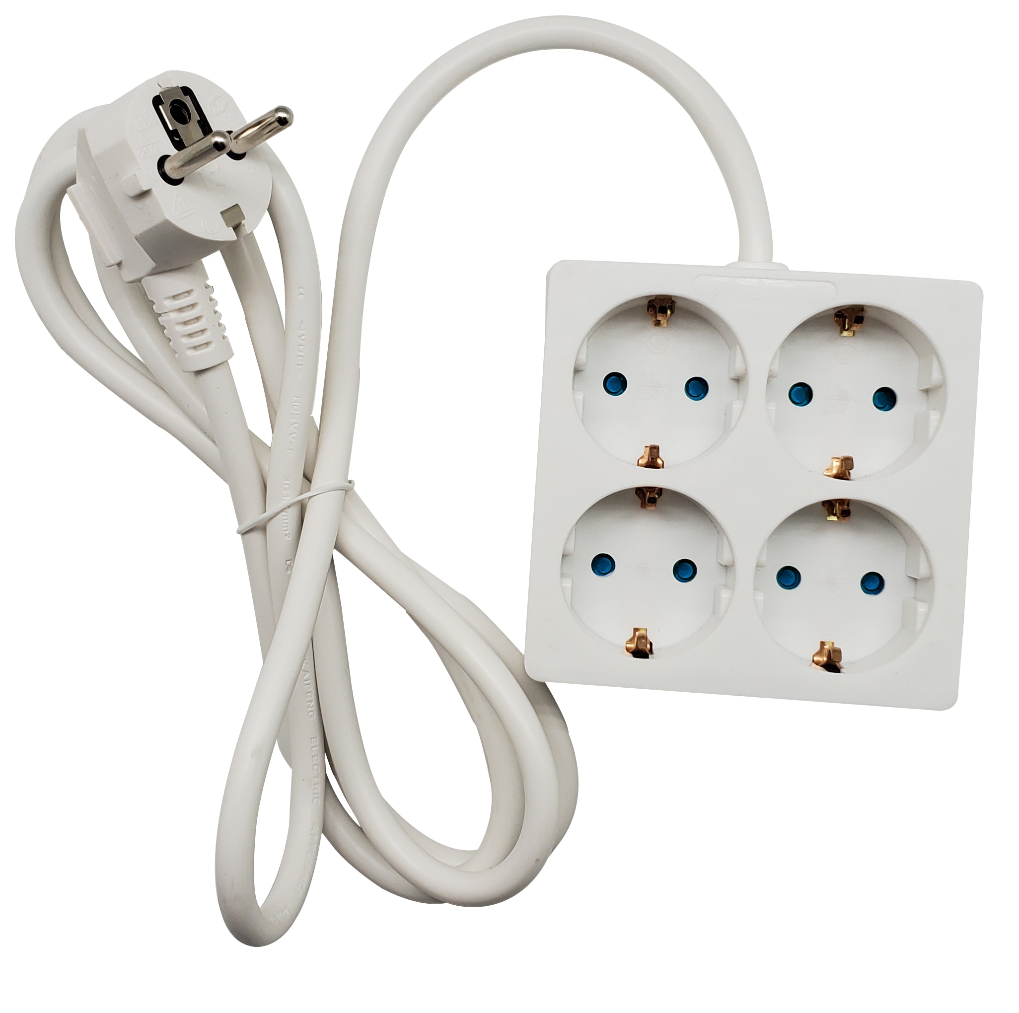 Imagen 0 de Base múltiple cuadrada 4 Tomas con Toma de Tierra y Cable de 2m Simon