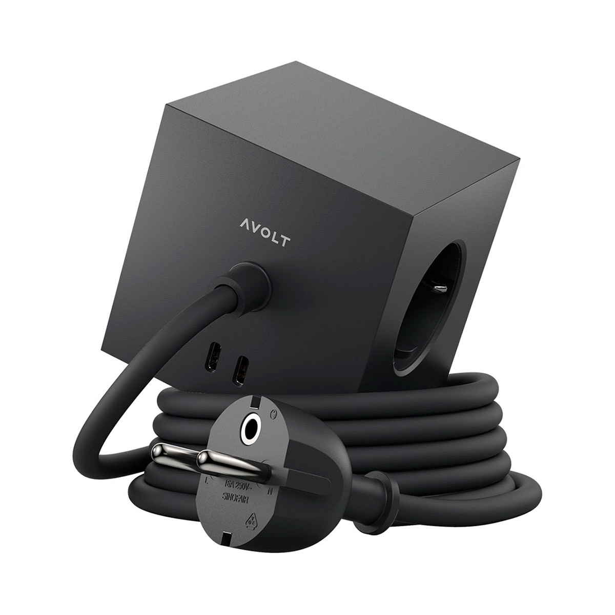 Imagen 0 de Regleta eléctrica cuadrada SQ1 con cable 1,8 m 30W Dual 3 Tomas Schuko + 2 USB-C