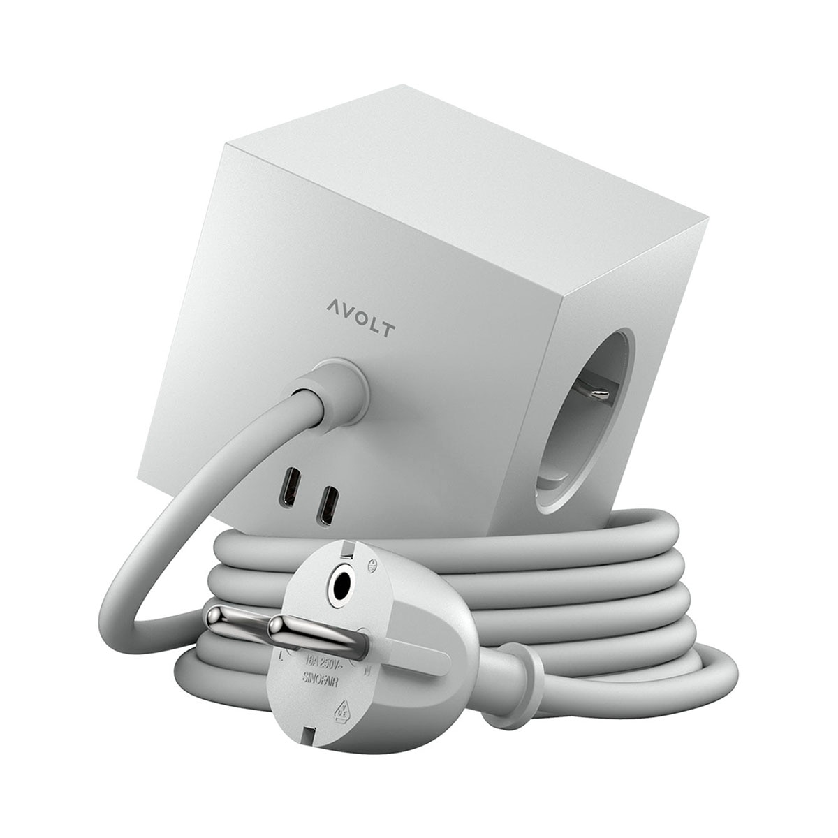 Imagen 0 de Regleta eléctrica cuadrada SQ1 con cable 1,8 m 30W Dual 3 Tomas Schuko + 2 USB-C