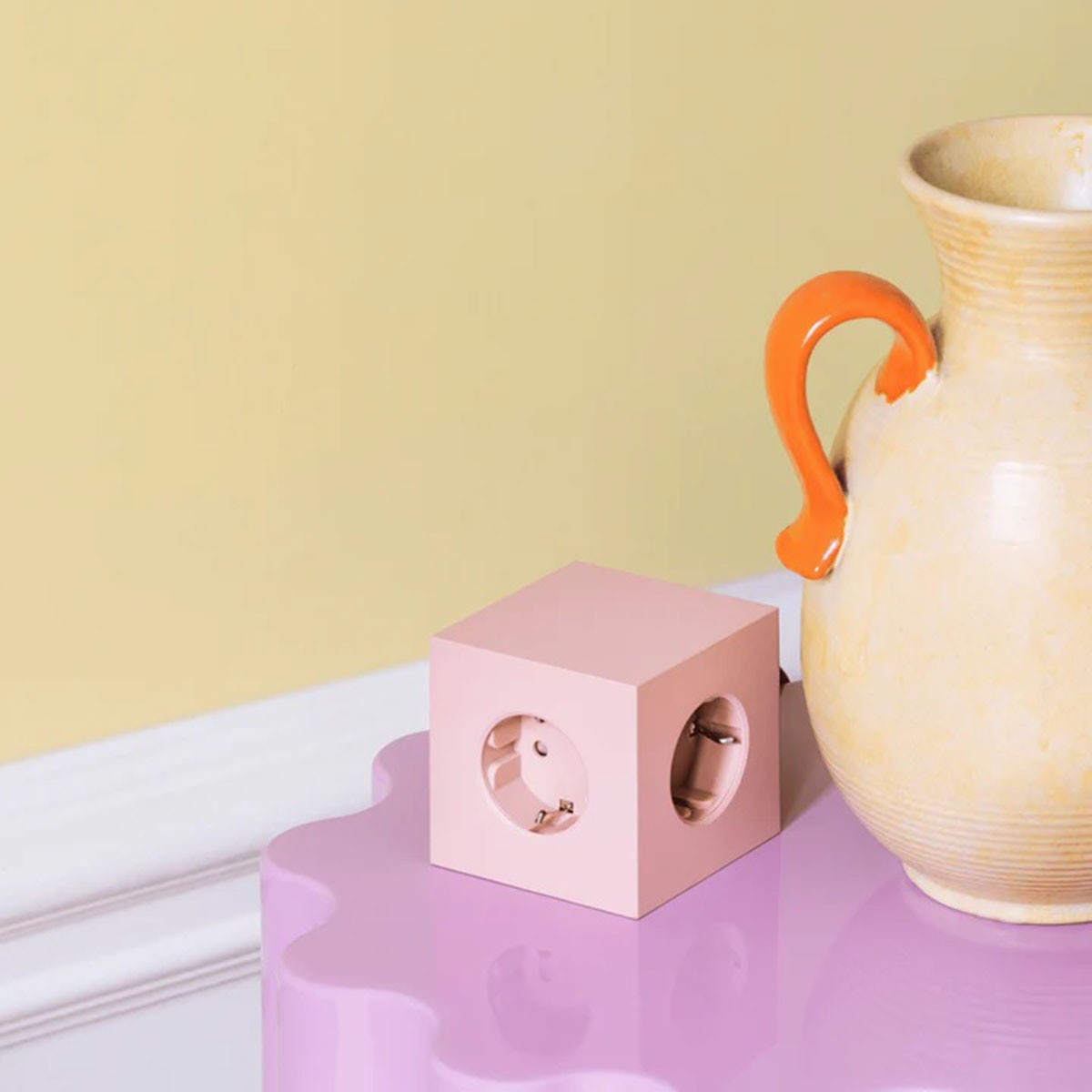 Regleta eléctrica cuadrada SQ1 con cable 1,8 m 30W Dual 3 Tomas Schuko + 2 USB-C Old Pink-4