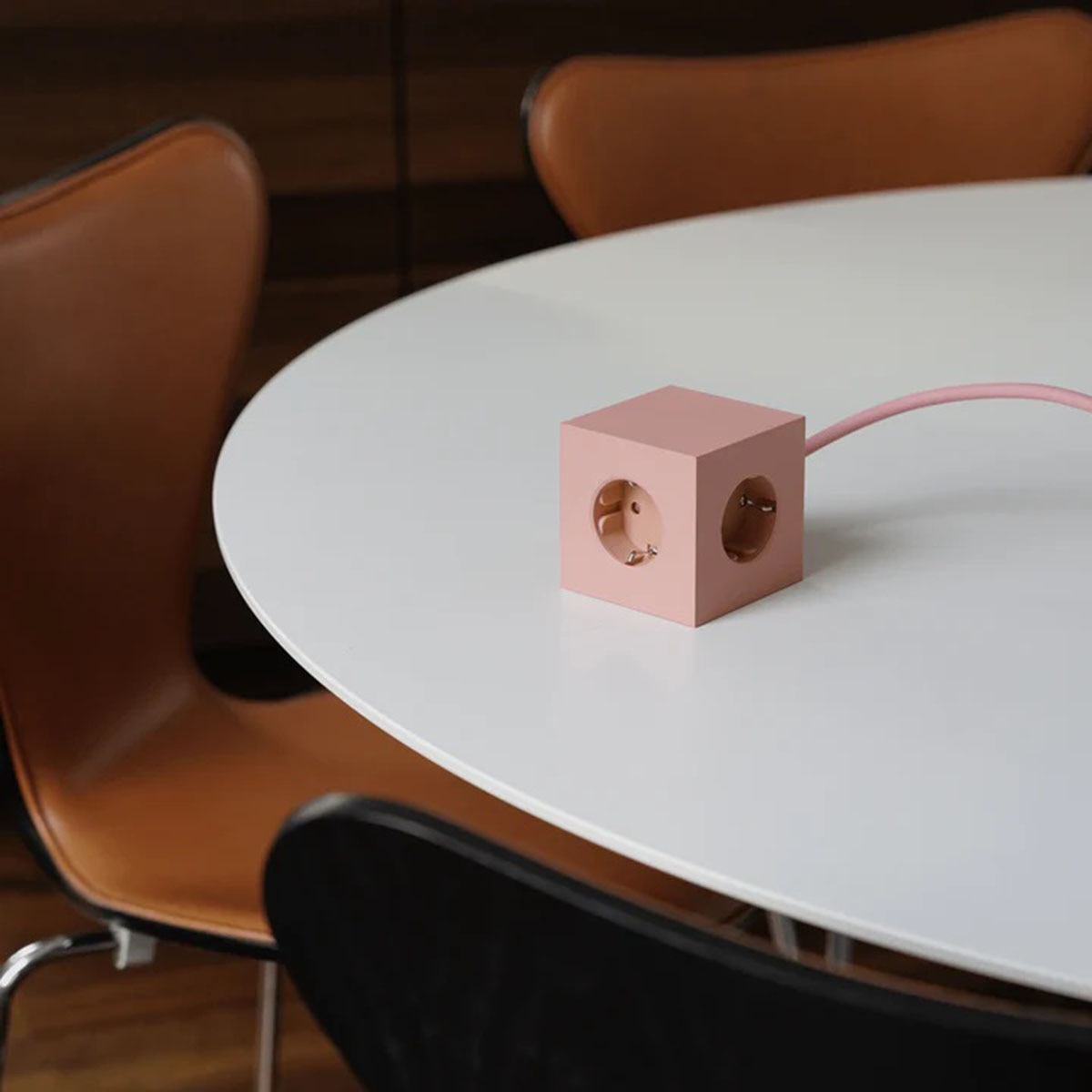 Regleta eléctrica cuadrada SQ1 con cable 1,8 m 30W Dual 3 Tomas Schuko + 2 USB-C Old Pink-5