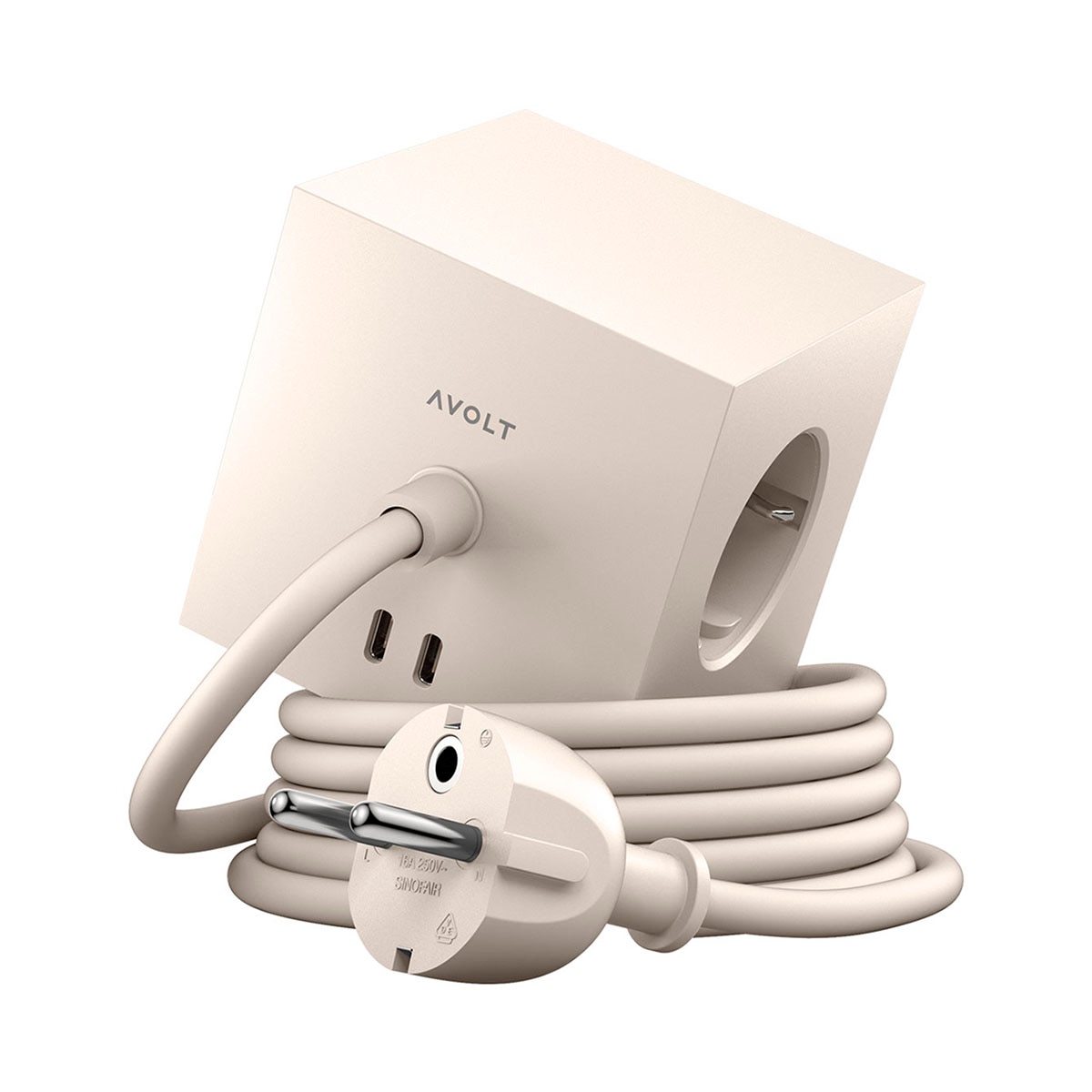 Imagem 0 de Extensão elétrica quadrada SQ1 com cabo de 1,8 m, 30 W, dupla, 3 tomadas Schuko + 2 USB-C
