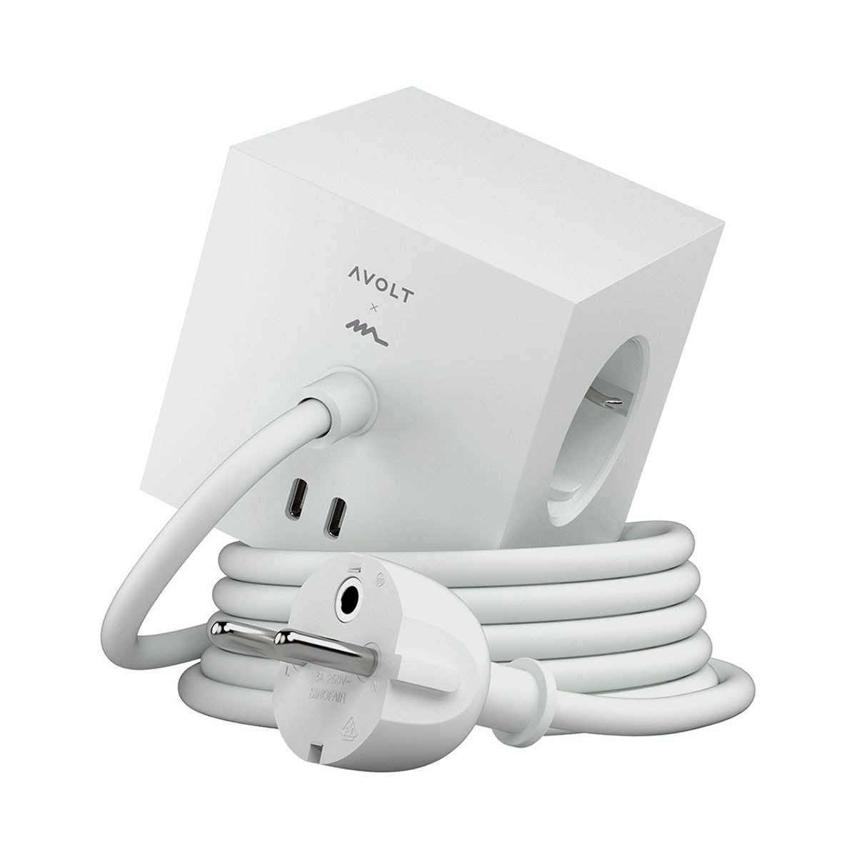 Imagen 1 de Regleta eléctrica cuadrada SQ1 con cable 1,8 m 30W Dual 3 Tomas Schuko + 2 USB-C