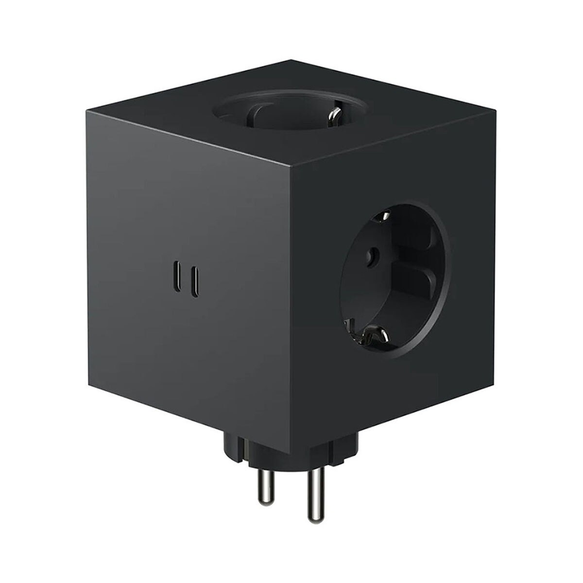 Imagem 0 de Extensão quadrada SQ1 de parede, 30 W, dupla, com 3 tomadas Schuko + 2 USB-C