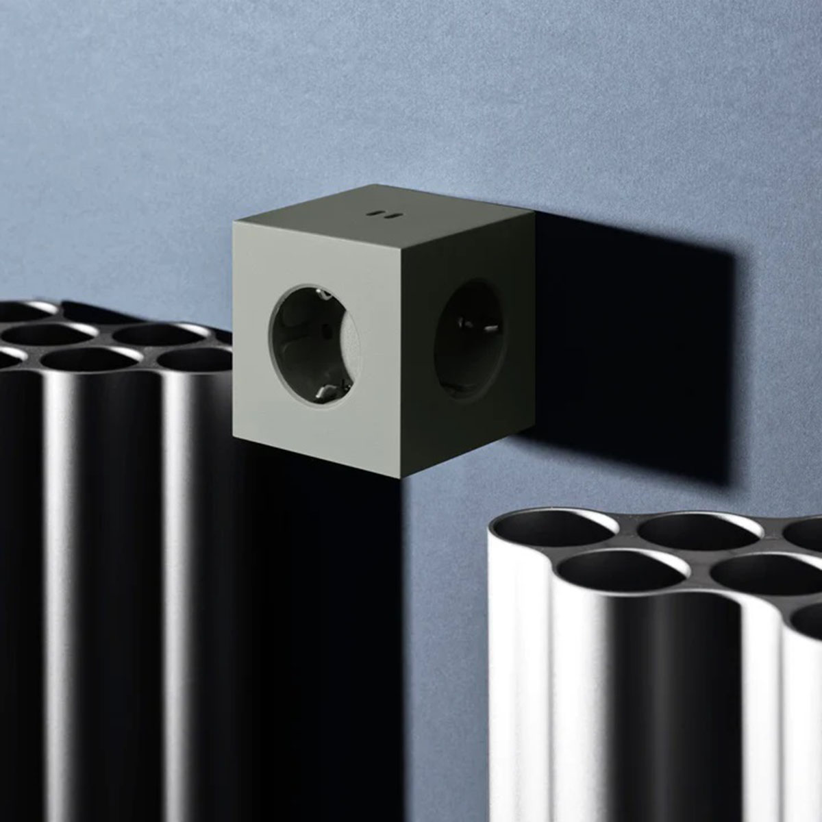 Extensão quadrada SQ1 de parede, 30 W, dupla, com 3 tomadas Schuko + 2 USB-C Oak Green-5