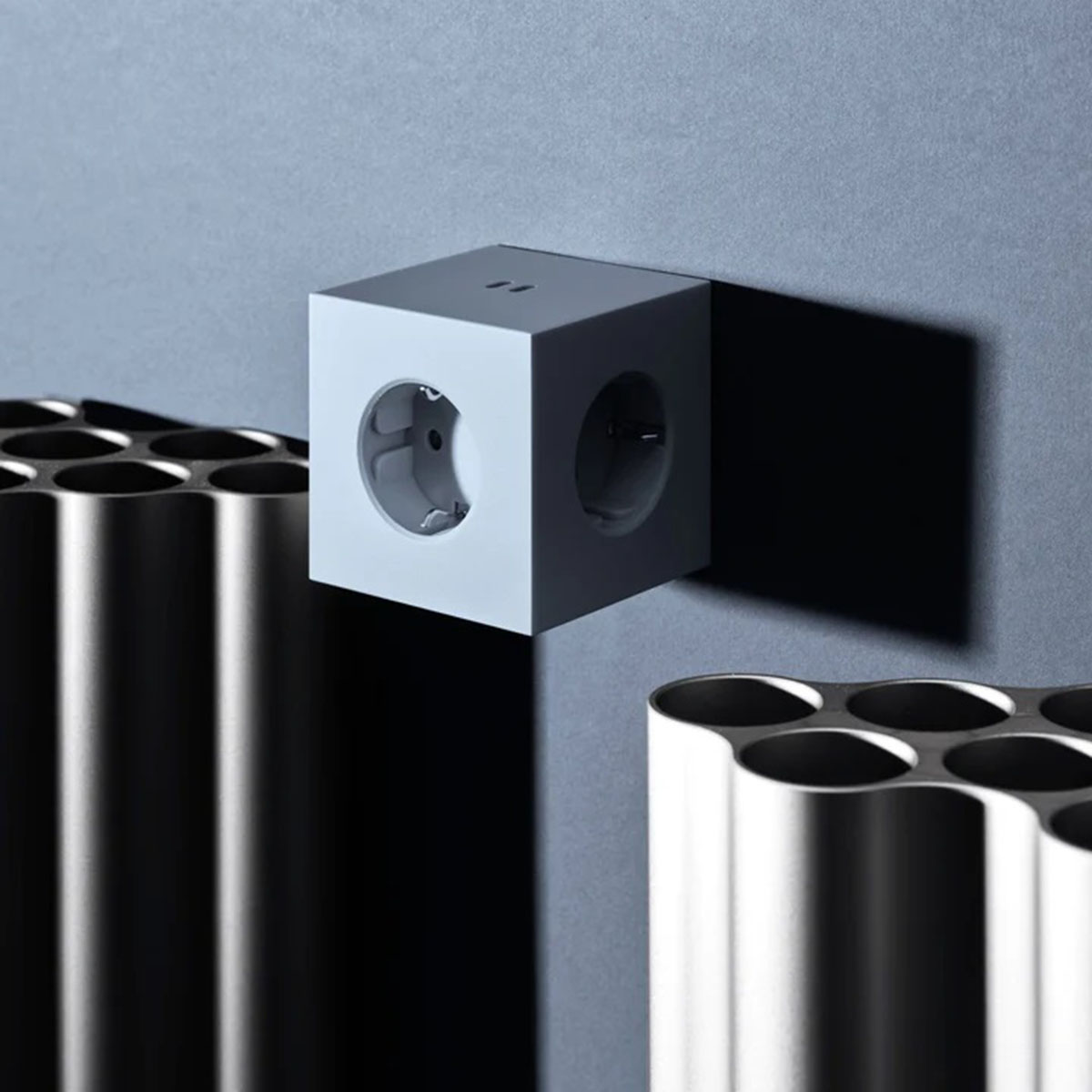 Regleta eléctrica cuadrada SQ1 a pared 30W Dual 3 Tomas Schuko + 2 USB-C Shark Blue-4