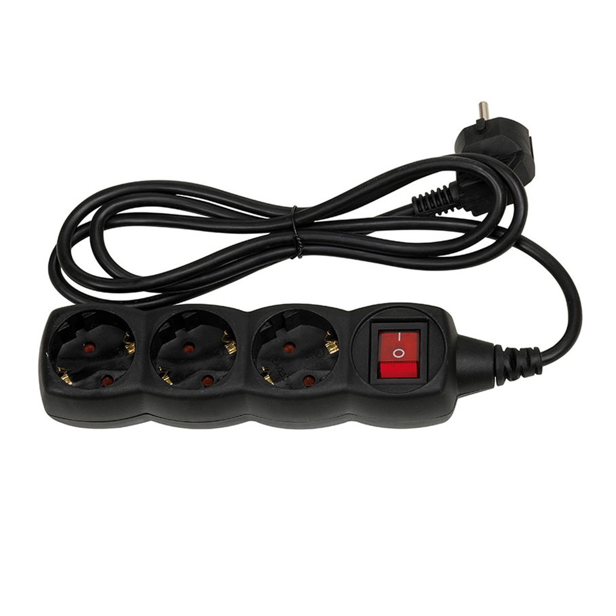 Imagen 0 de Base Múltiple 3 Tomas 16A 250V~ Negra Con Interruptor Y 1,5 Metros De Cable H05Vv-F 3G1Mm² Simon Brico