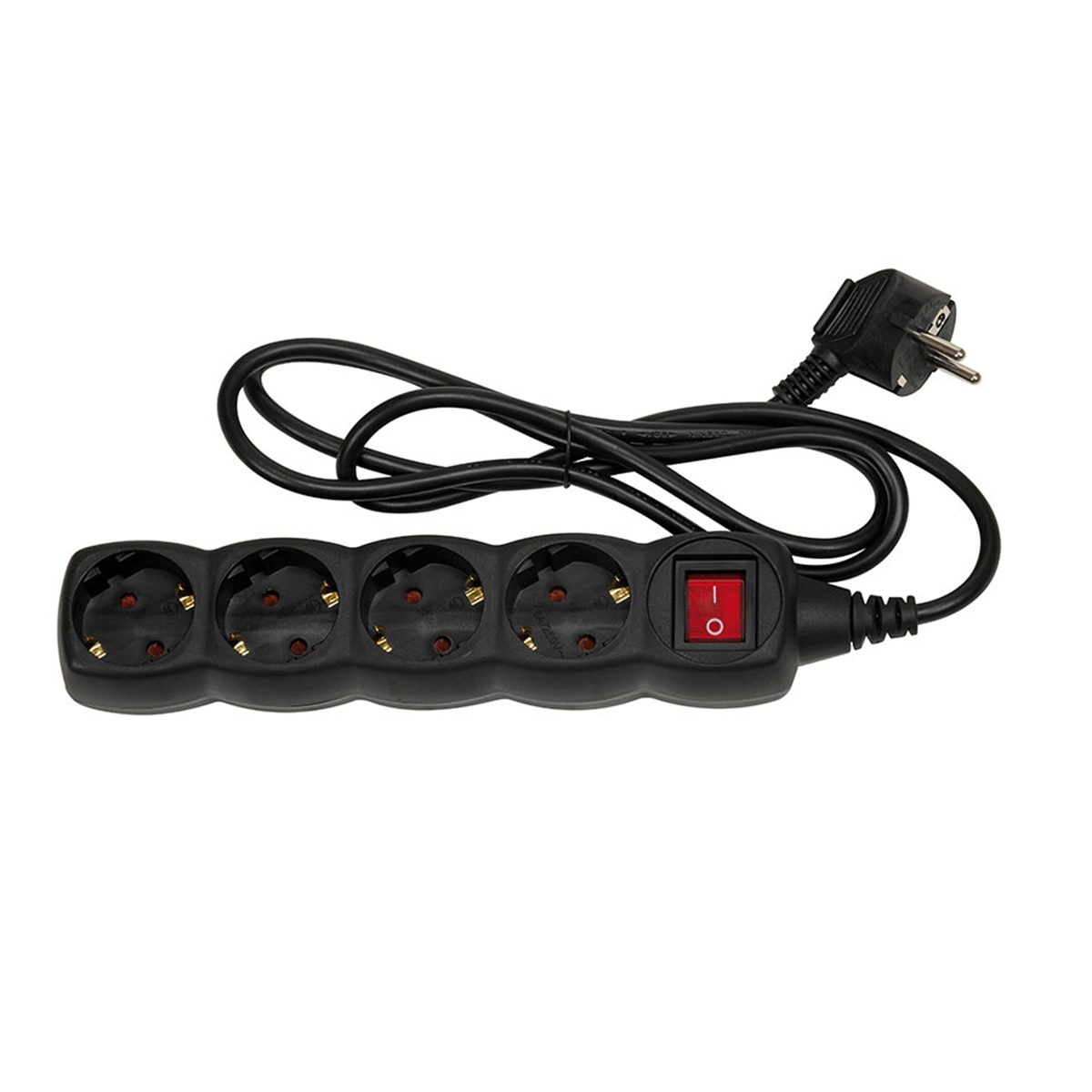 Imagen 0 de Base Múltiple 4 Tomas 16A 250V~ Negra Con Interruptor Y 1,5 Metros De Cable H05Vv-F 3G1Mm² Simon Brico