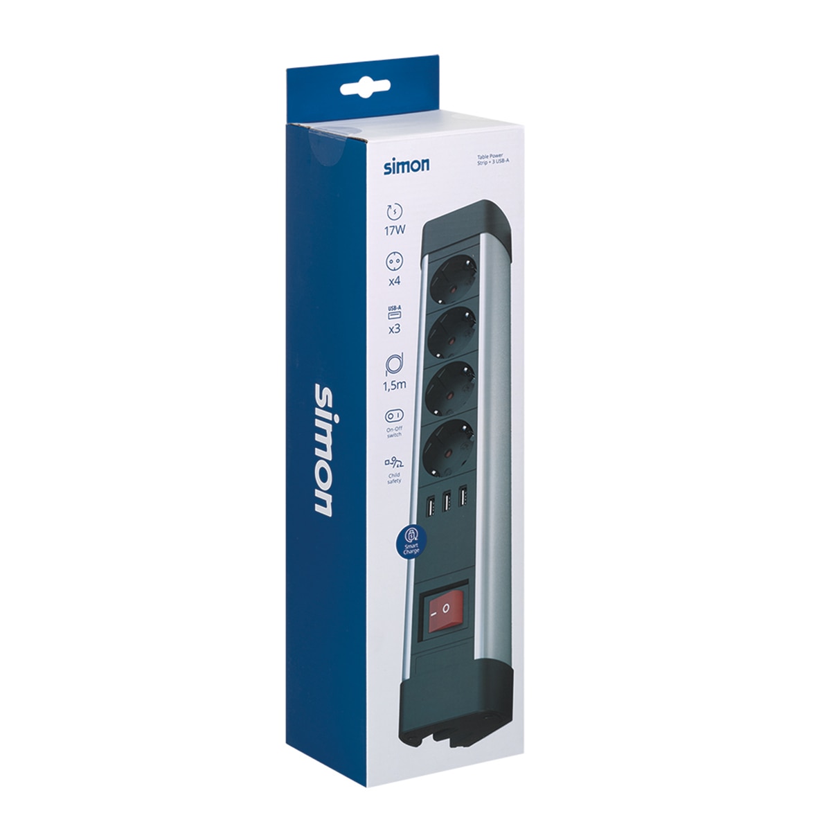 Adaptador Triple Frontal 16A 250V Blanco Simon 9