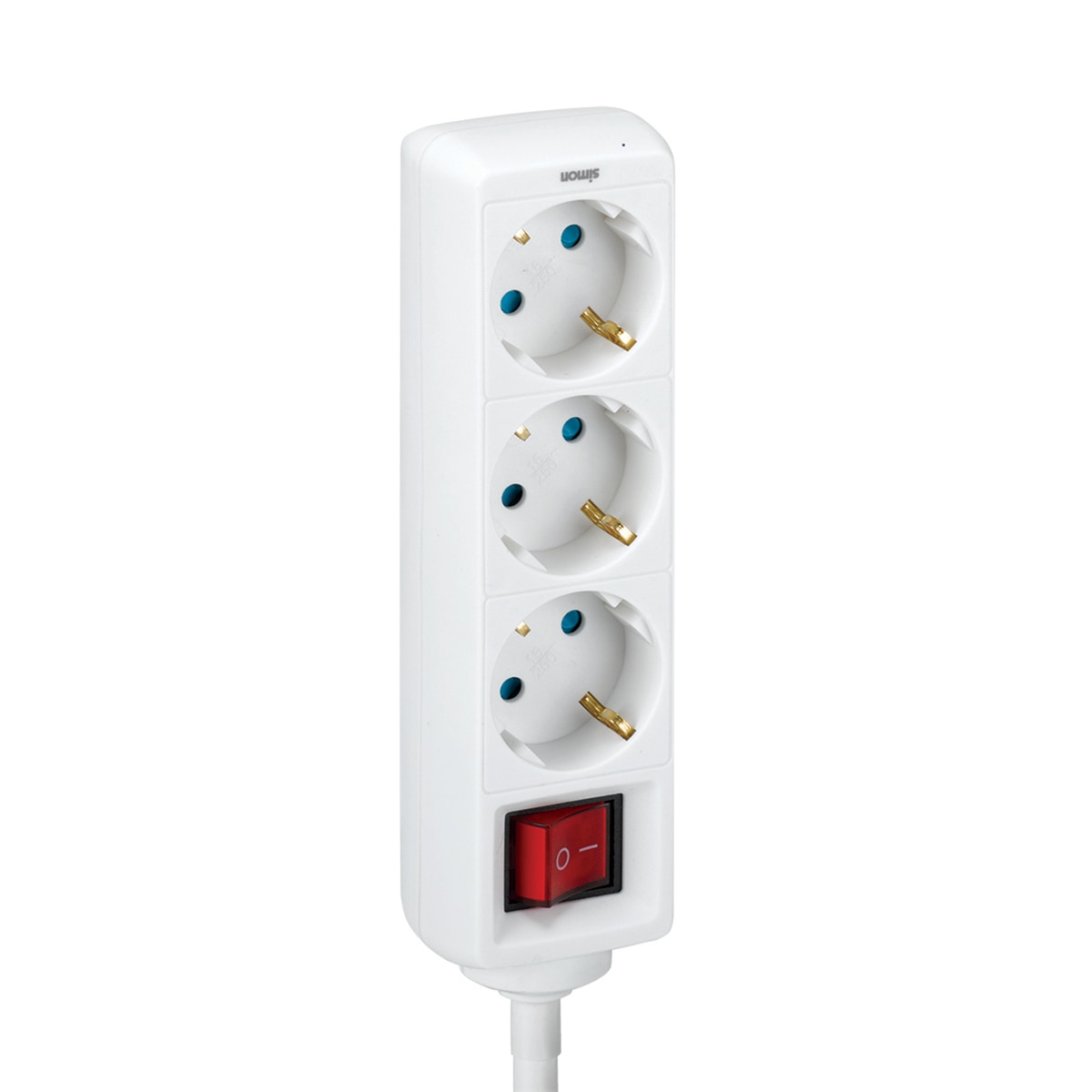 Base Múltiple Antihumedad 5 Tomas Con Tapa 16A 250V~ Roja Ip54 Con 1,5 Metros De Cable H05Vv-F 3G1,5Mm² Simon Brico 3