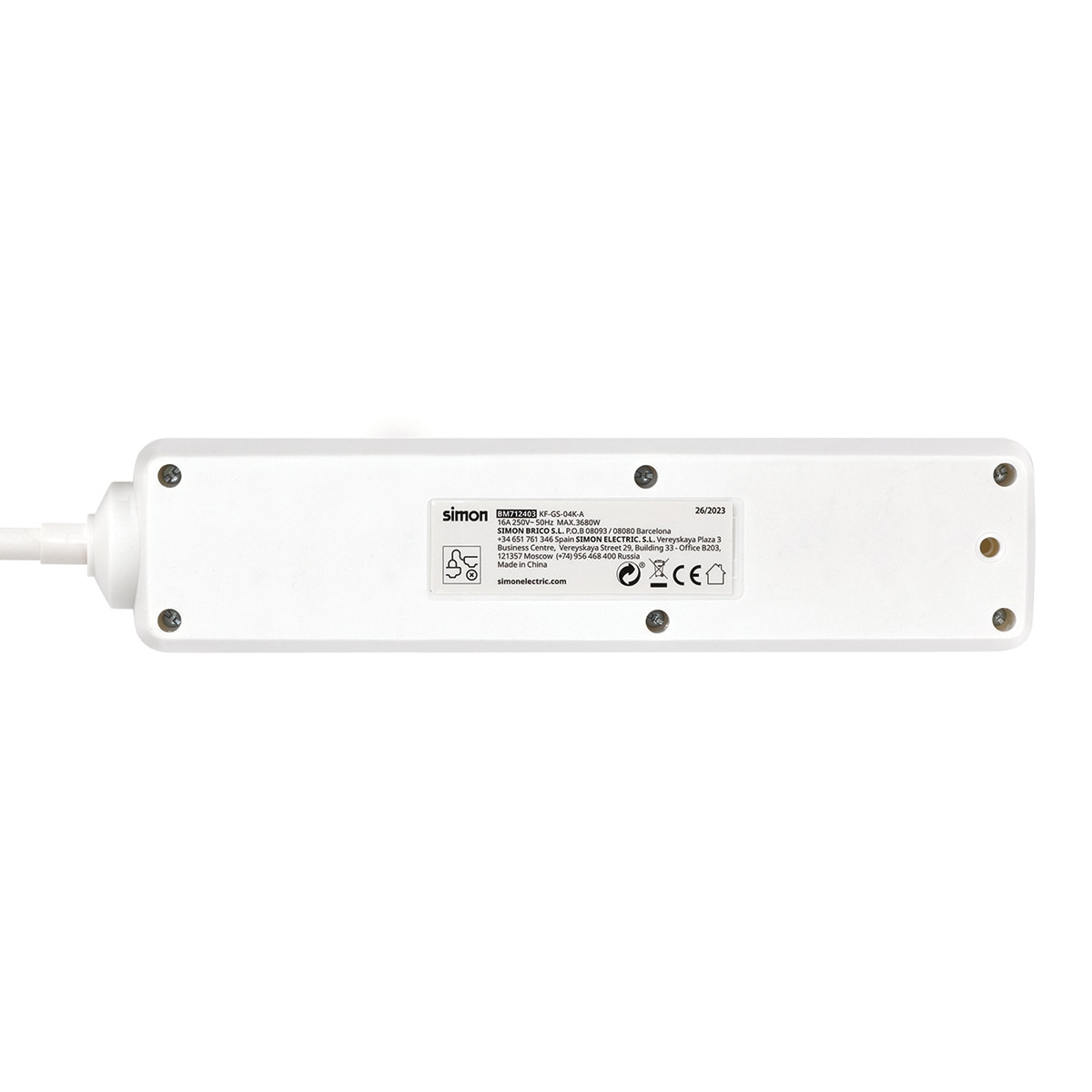 Portalámparas Termoplástico Zócalo Curvo E-27 Blanco Simon Brico 2