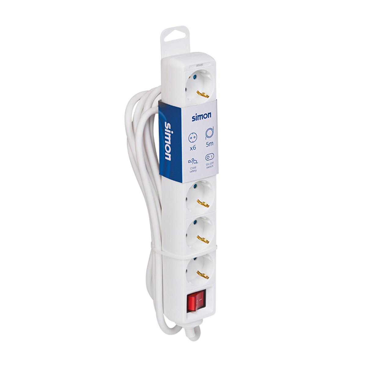 Base Múltiple Extrapower 10 Tomas 16A 250V~ Aluminio C/Prot. Sobretensiones 1,5M Cable H05Vv-F 3G1,5Mm² Simon Brico 2