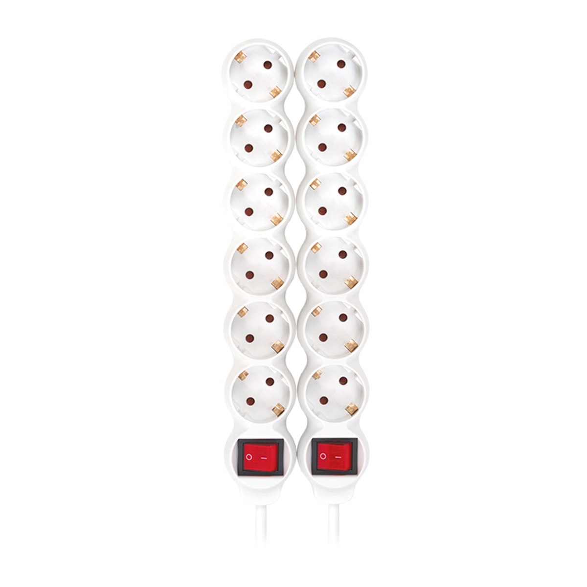 Pack 2 bases multiples 6 enchufes 1,5 metros longitud cable con interruptor Simon 2