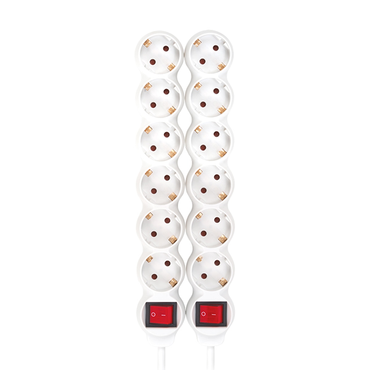 Pack 2 bases multiples 6 enchufes 1,5 metros longitud cable con interruptor Simon 9