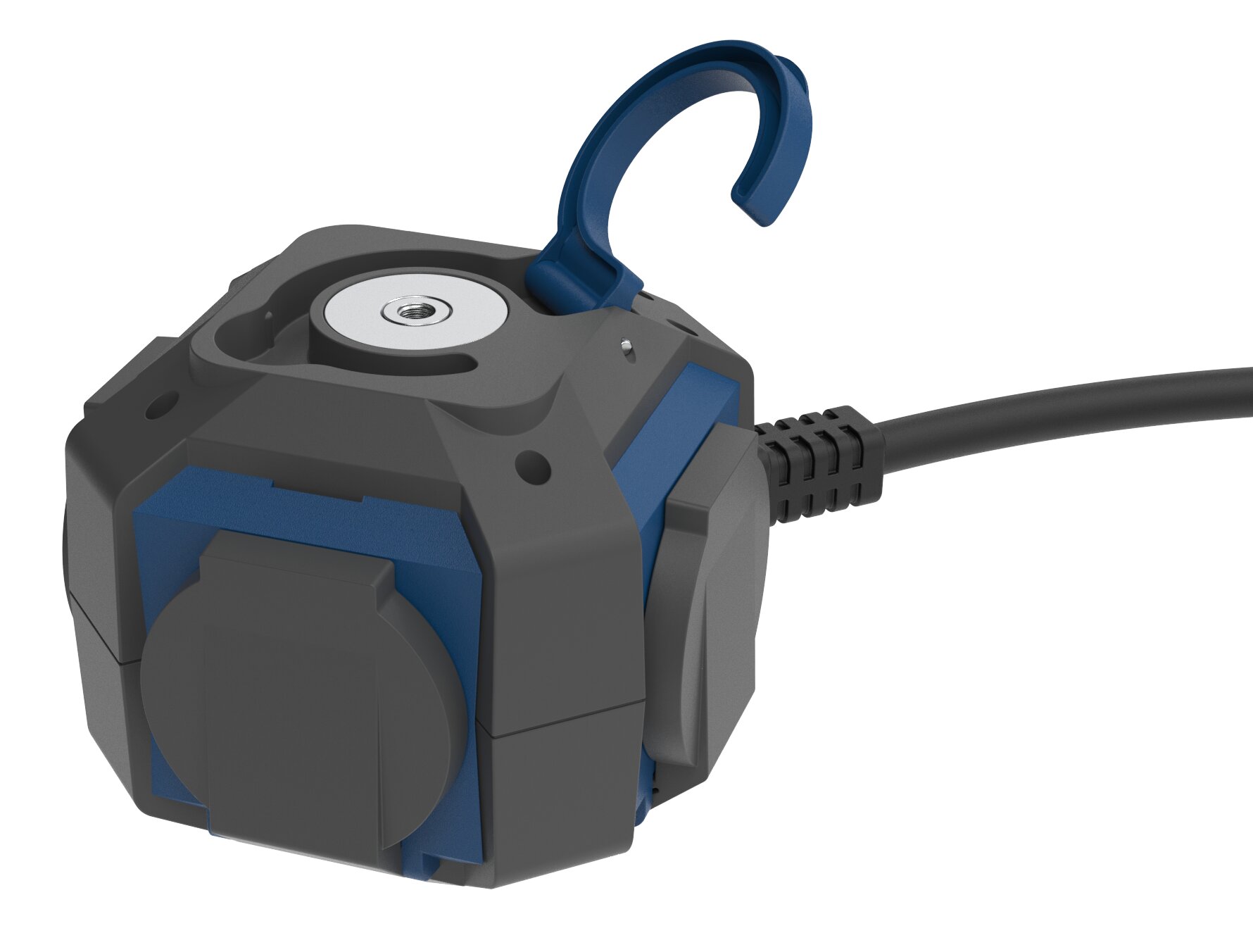 Prolongador expert IP44 4 tomas 1,4m Simon Gris / Azul-2