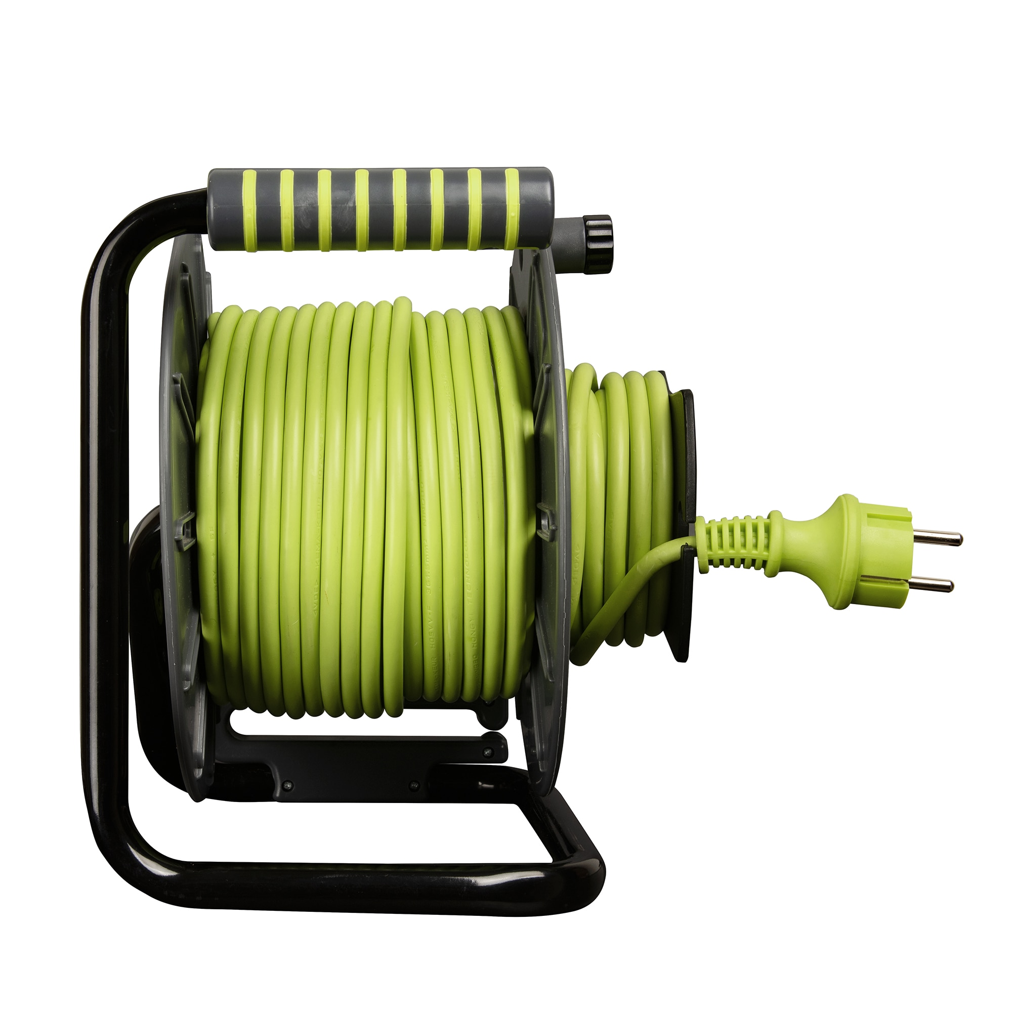 Enrolador 25+ 3 Metros. Com 1 Tomada Schuko Fêmea. Design Ergonómico e Manivela com Tambor Amovível.  IP44 Verde-2