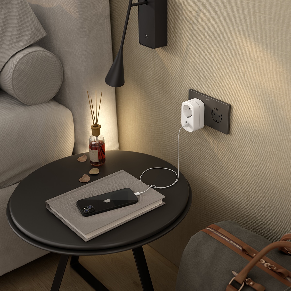 Adaptador Combi USB A + C 18W Simon Blanco-4