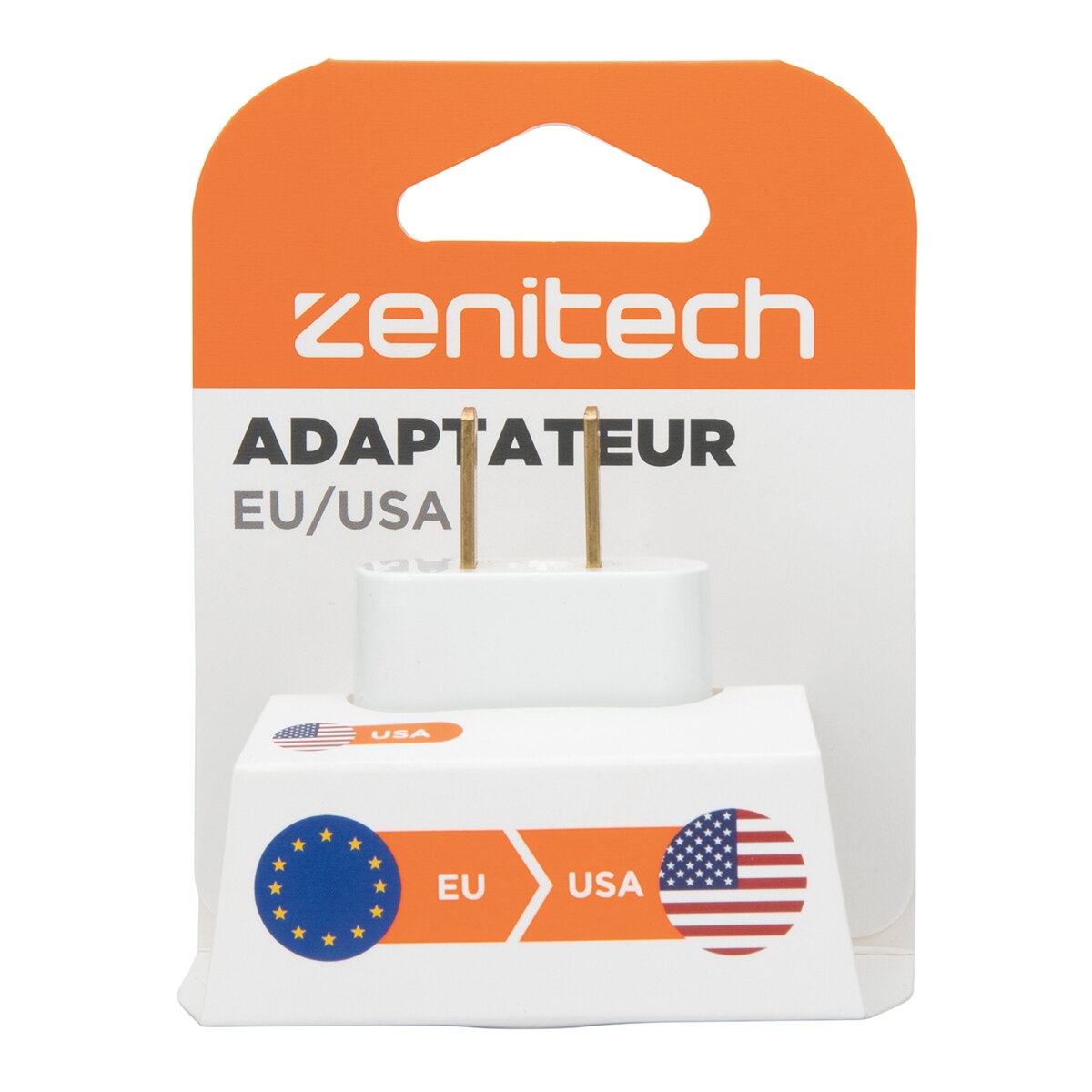 Adaptador de Viagem USA-M / UE-H Branco-3