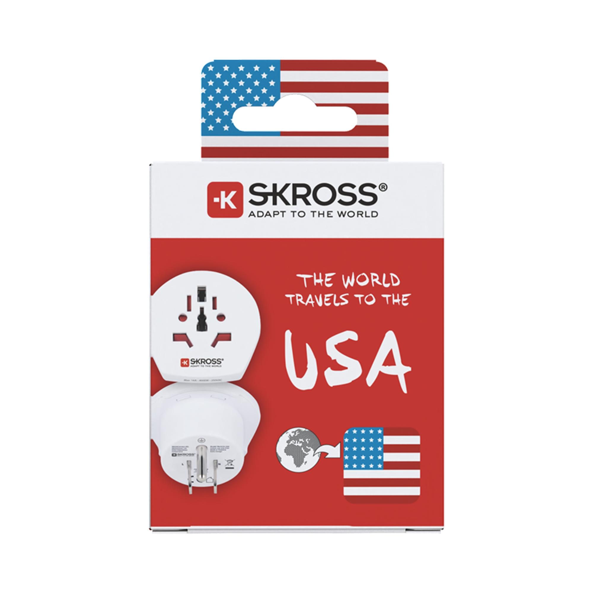 Adaptador de Viagem Mundial-EUA para Dispositivos de 2 e 3 Polos Branco / Vermelho-5