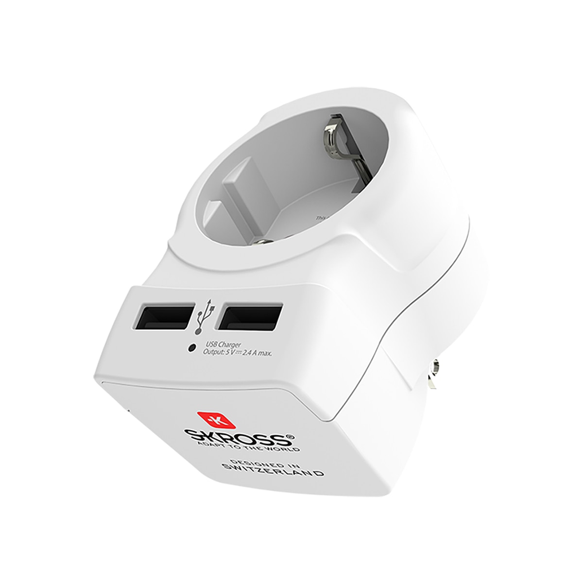 Imagem 0 de Adaptador de Viagem Europa-USA com 2 Carregadores USB-A Integrados