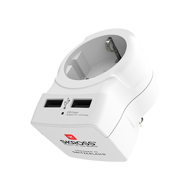 Imagen 0 de Adaptador de Viaje Europa a USA con 2 Cargadores USB-A Integrados