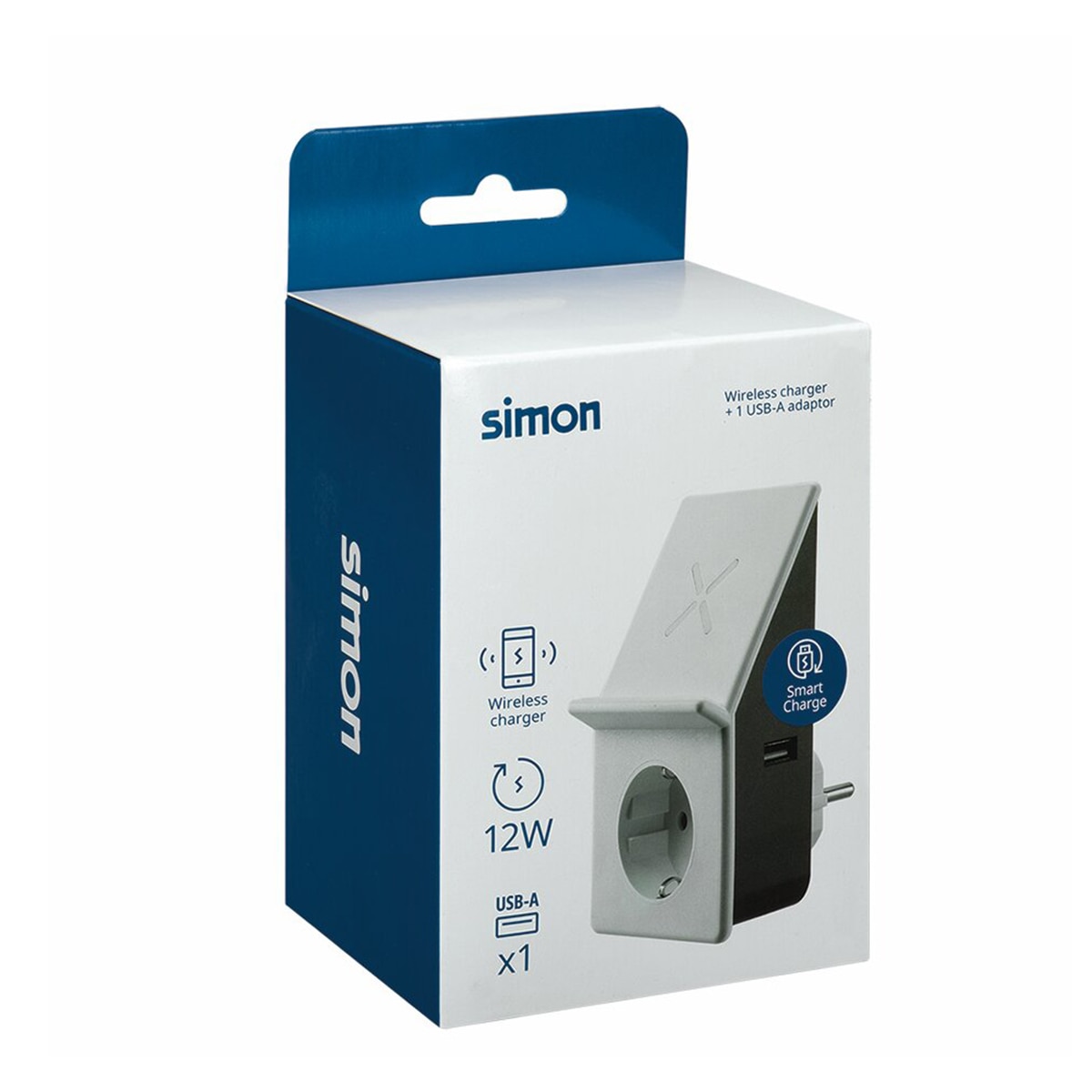 Adaptador Usb A + Carga Inalámbrica + 1 Toma 16A 250V Simon 6