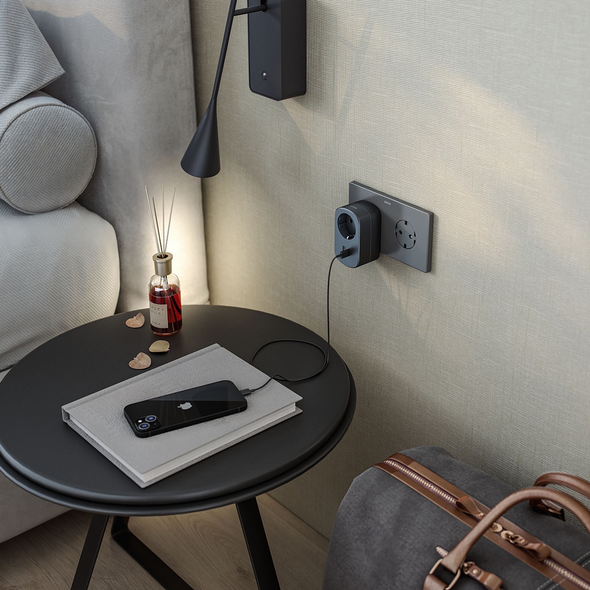 Adaptador Combi 30W Usb A + C + 1 Toma 16A 250V Simon 3