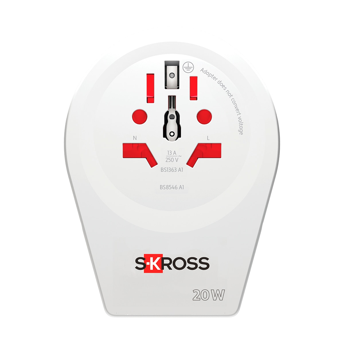 Adaptador de viaje 1500295-E Mundo a Europa 2xUSB A+C PD 20W Blanco / Rojo-2