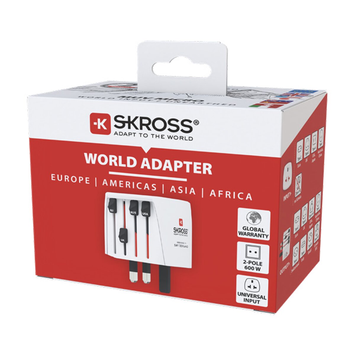 Adaptador de viaje 1102500-E Mundial MUV Micro Blanco / Rojo-5