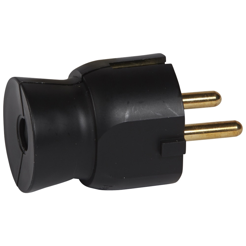 Ficha Macho 2P + Tomada de Terra 16 A com Saída de Cabo Reta Preto-1
