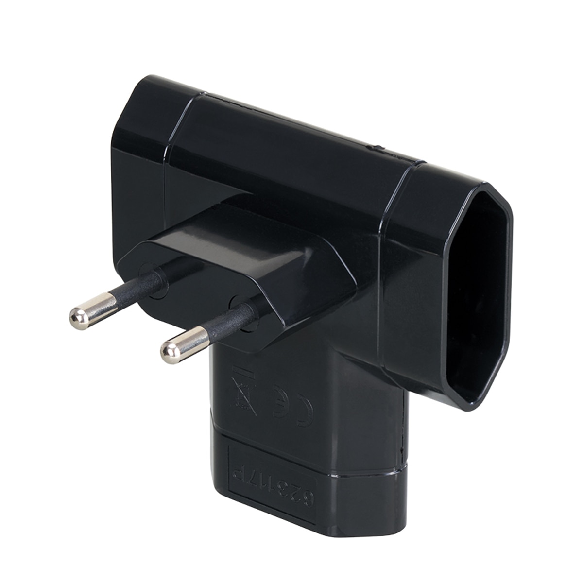 Adaptador Eléctrico Triple Lateral 10A 250V Simon Negro-2