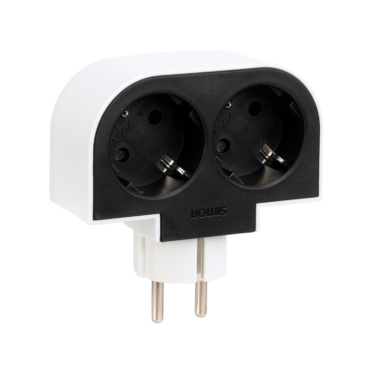 Adaptador giratório 180 graus Plug III 3 tomadas 16 A 250 V Branco / Preto-4
