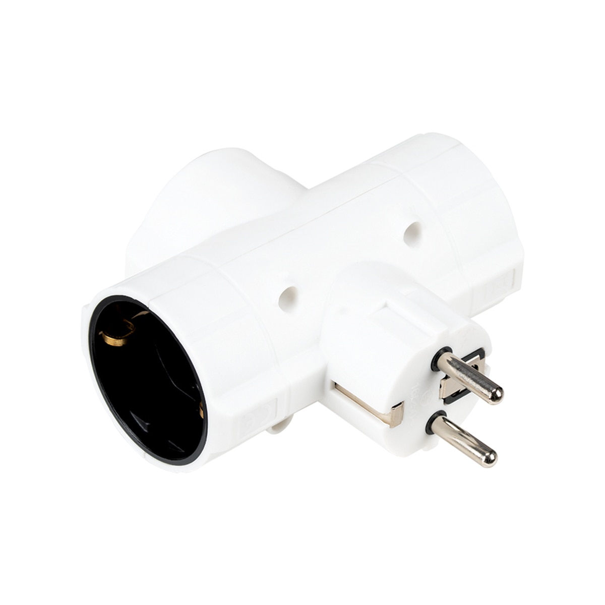 Adaptador triplo lateral 16 A 250 V Branco 2