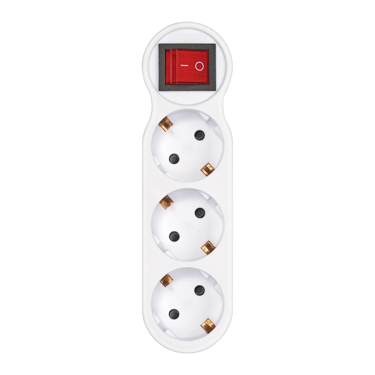 Adaptador duplo lateral 16 A 250 V branco 1