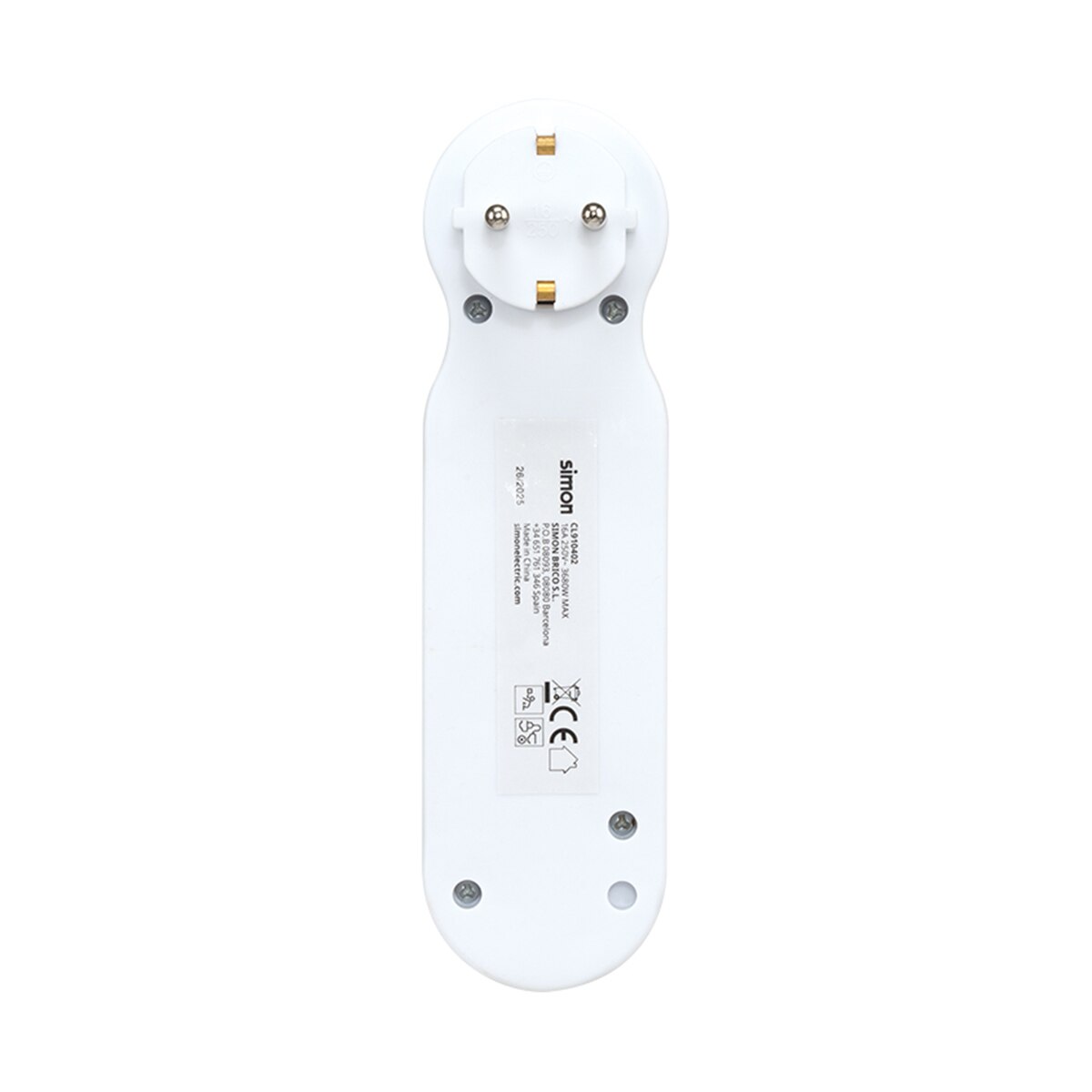 Adaptador duplo lateral 16 A 250 V branco 2