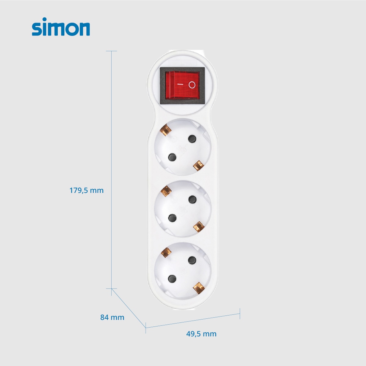Adaptador duplo lateral 16 A 250 V branco 6