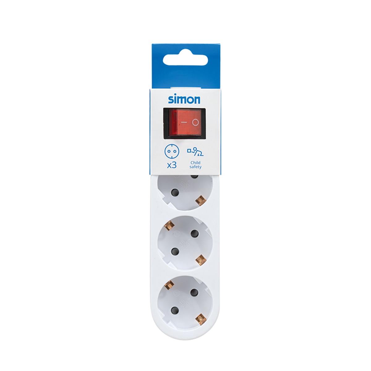 Adaptador duplo lateral 16 A 250 V branco 7