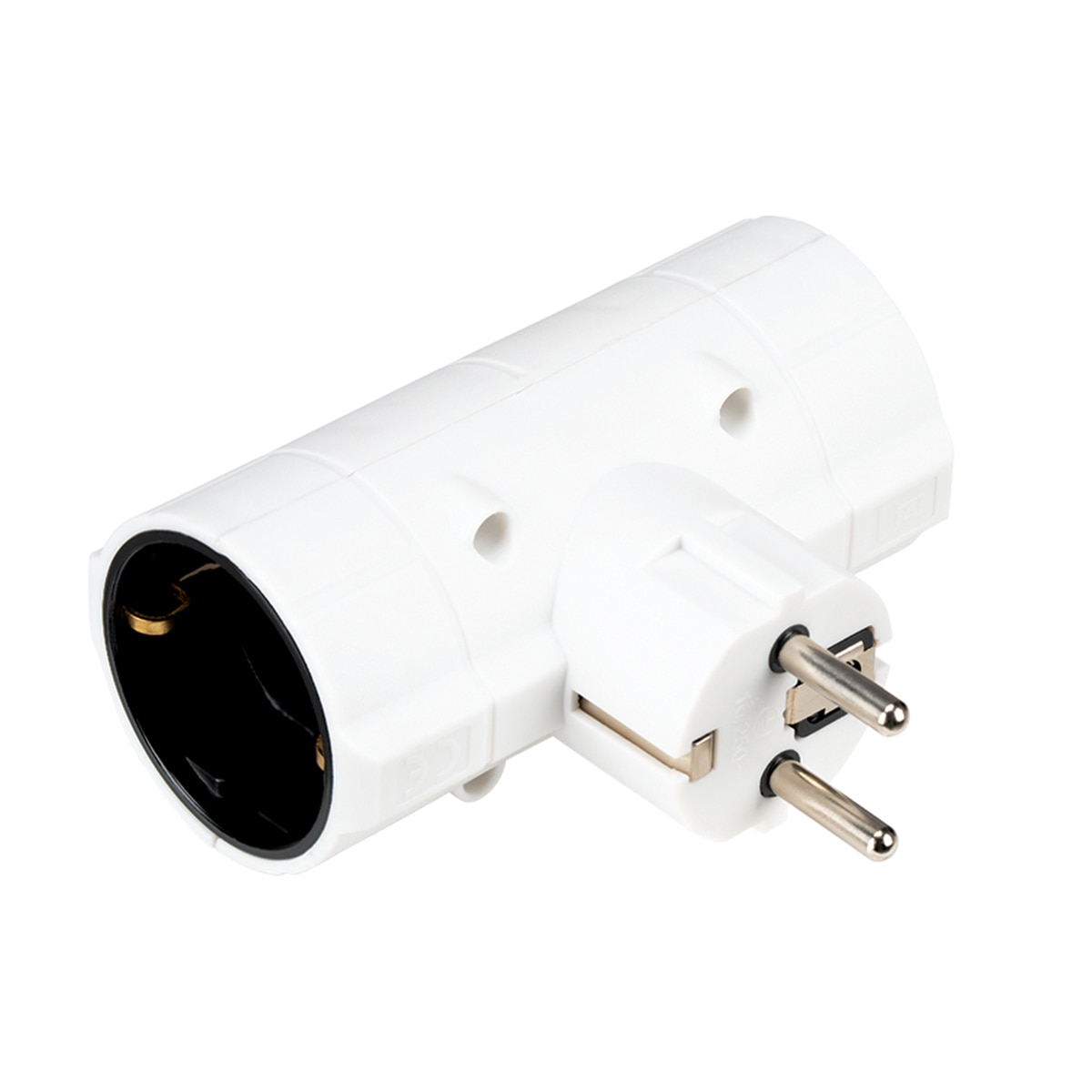 Adaptador duplo lateral 16 A 250 V branco Branco-2