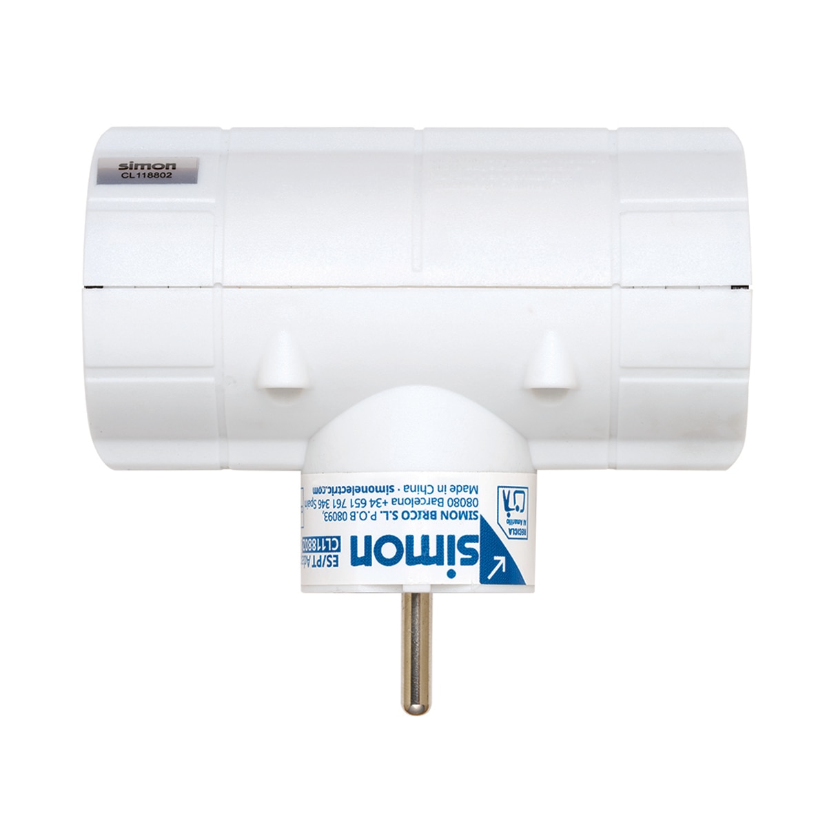 Adaptador duplo lateral 16 A 250 V branco Branco-3