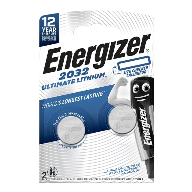 Imagen 0 de Pack 2 Pilas Botón CR-2032 Energizer E301319302