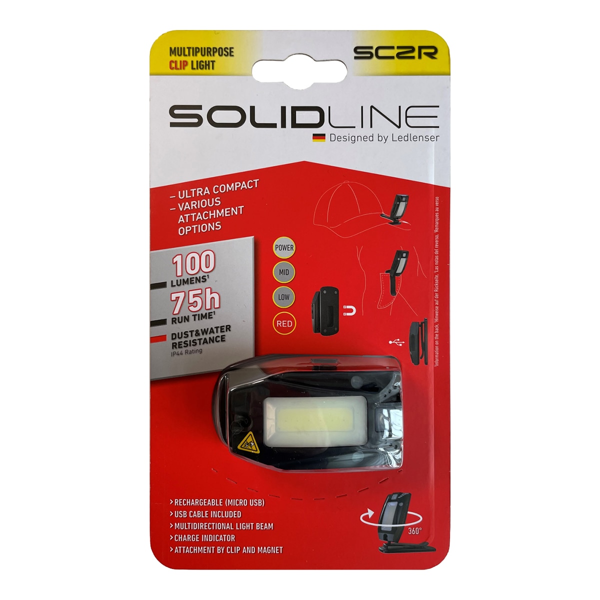 Lanterna LED Recarregável com Mola e Íman SC2R Preto-4