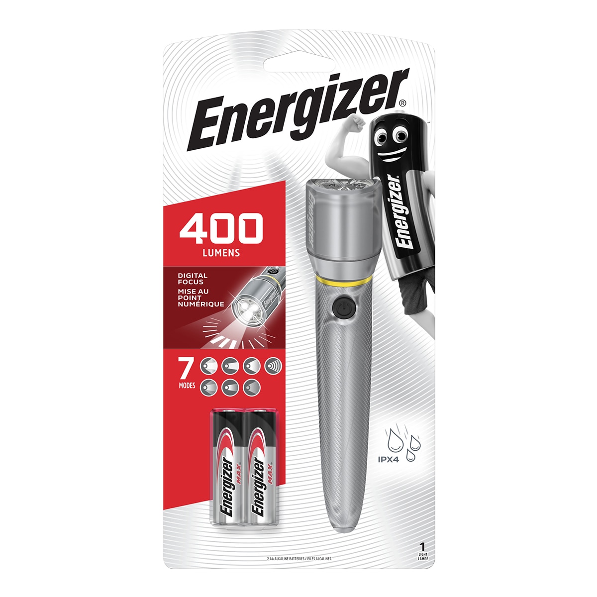 Linterna LED Visión 50/400 lm 35/115 m Inox-9