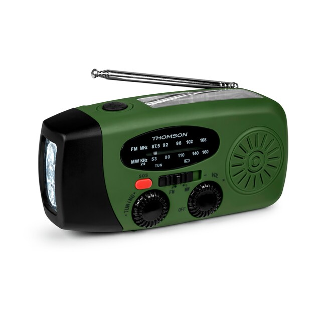 Imagen 0 de Radio Linterna Emergencia IPX3 Carga Solar/Dinamo/USB-C