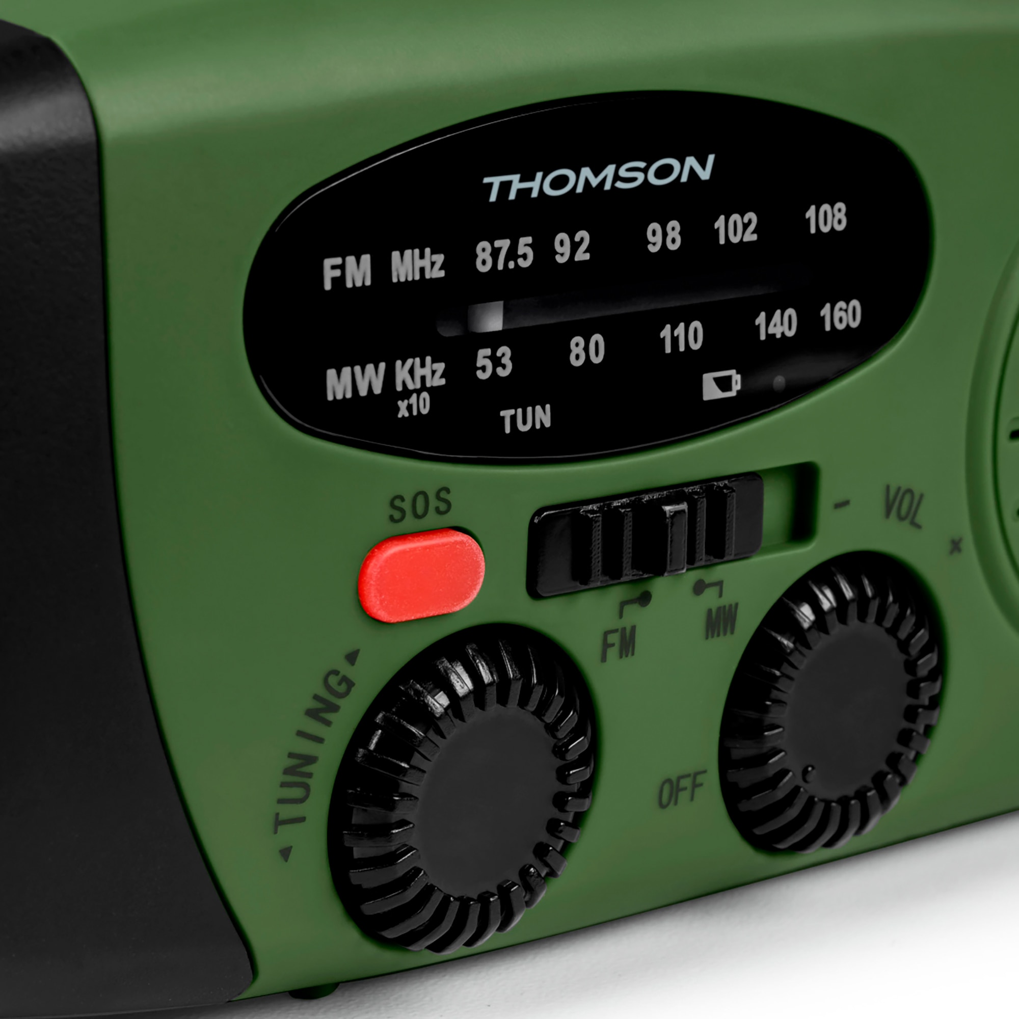 Radio Linterna Emergencia IPX3 Carga Solar/Dinamo/USB-C Verde-3